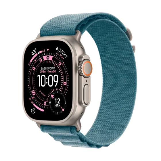 Годинник Apple Watch Ultra 3 49 мм Natural Titanium, Light Blue Alpine Loop L