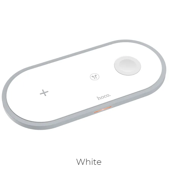 Зарядний пристрій Qi Hoco  CW24 Handsome 3in1 White