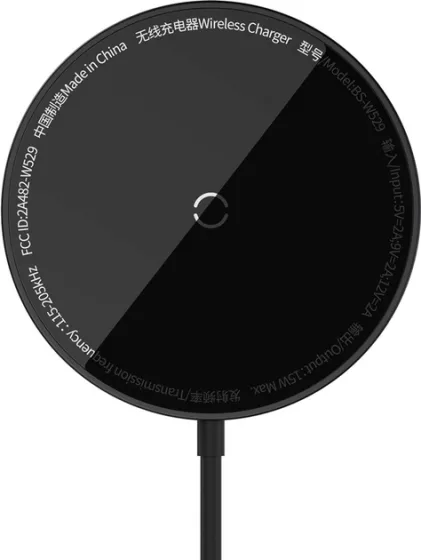 Бездротовий ЗП Baseus Simple Mini3 Magnetic Ws Charger 15W Black