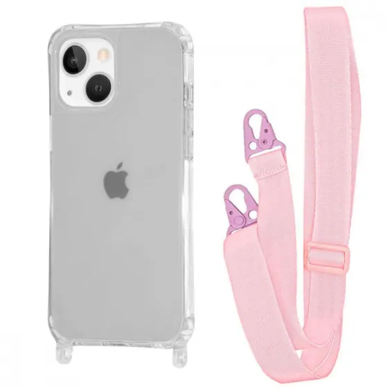 Чохол WAVE Clear Case з ремінцем iPhone 14 Pink sand