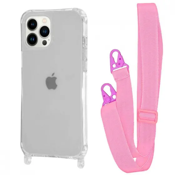 Чохол WAVE Clear Case з ремінцем iPhone 14 Pro Pink