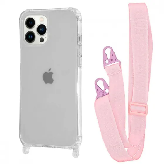 Чохол WAVE Clear Case з ремінцем iPhone 13 Pro Pink Sand