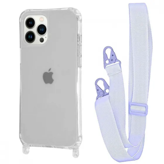 Чохол WAVE Clear Case з ремінцем iPhone 14 Pro Light purple