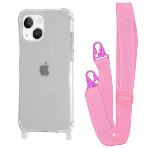 Чохол WAVE Clear Case з ремінцем iPhone 14 Pink