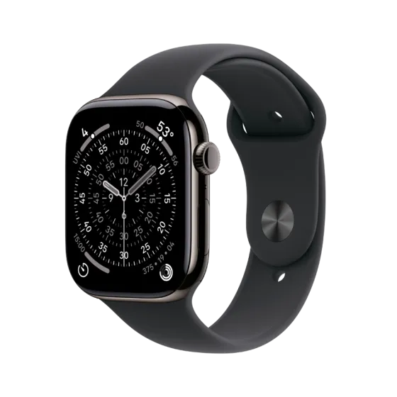 Годинник Apple Watch Series 11 46 мм Slate Titanium, Black Sport Band M/L, GPS + Cellular