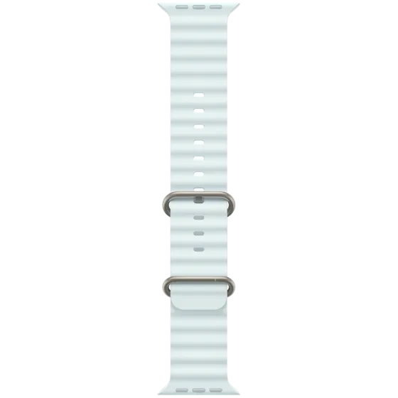 49mm Ice Blue Ocean Band - Natural Titanium Finish Ice Blue