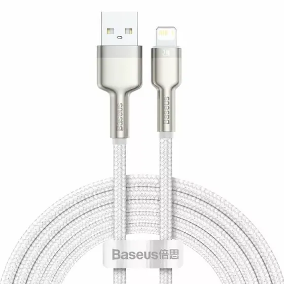 Кабель Baseus Cafule Metal USB-A  to Lightning PD 20W 1m White