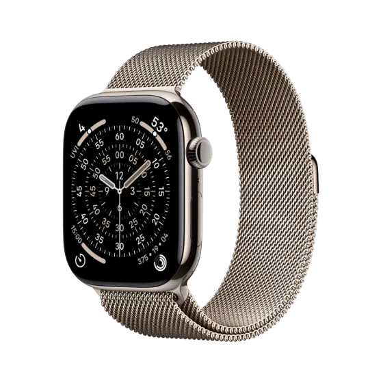 Годинник Apple Watch Series 11 46 мм Natural Titanium, Natural Milanese Loop M/L, GPS + Cellular