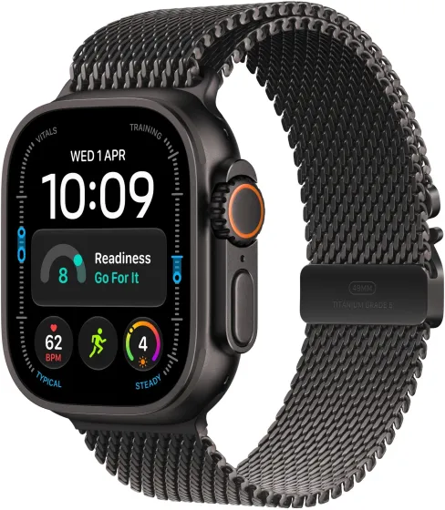 Apple Watch Ultra 4 Black Titanium, Milanese Loop
