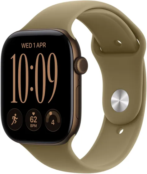 Годинник Apple Watch Series 12 46 мм Dark Bronze Aluminium, Olive Sport Band S/M, GPS