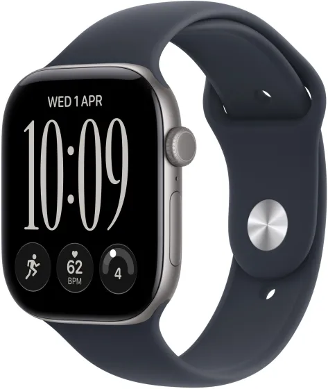 Годинник Apple Watch Series 12 46 мм Space Grey Aluminium, Navy Blue Sport Band M/L, GPS