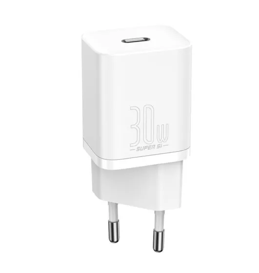 Зарядний пристрій  Baseus Super Silicone PD 30W (1Type-C) White