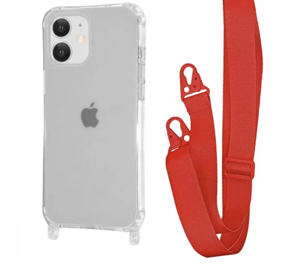 Чохол WAVE Clear Case з ремінцем iPhone 11 Red