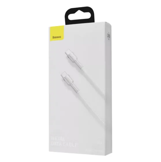 Кабель Baseus Cafule Metal Type-C to Type-C 100W 2m White