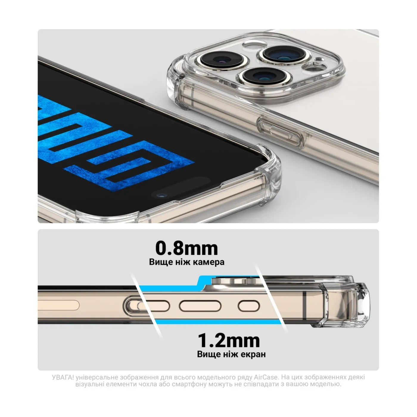 Чохол ArmorStandart Air Force iPhone 16 Pro Max Camera cover Clear — фото 3
