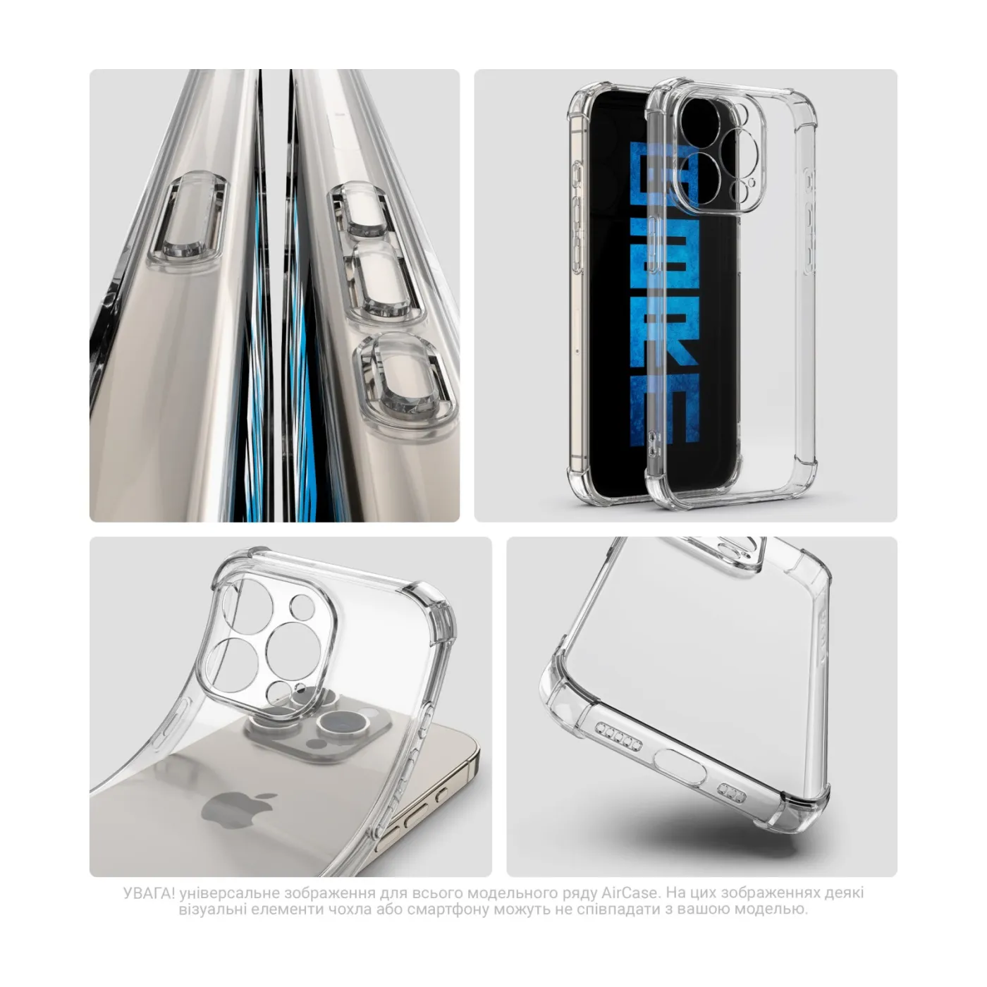 Чохол ArmorStandart Air Force iPhone 16 Pro Max Camera cover Clear — фото 4