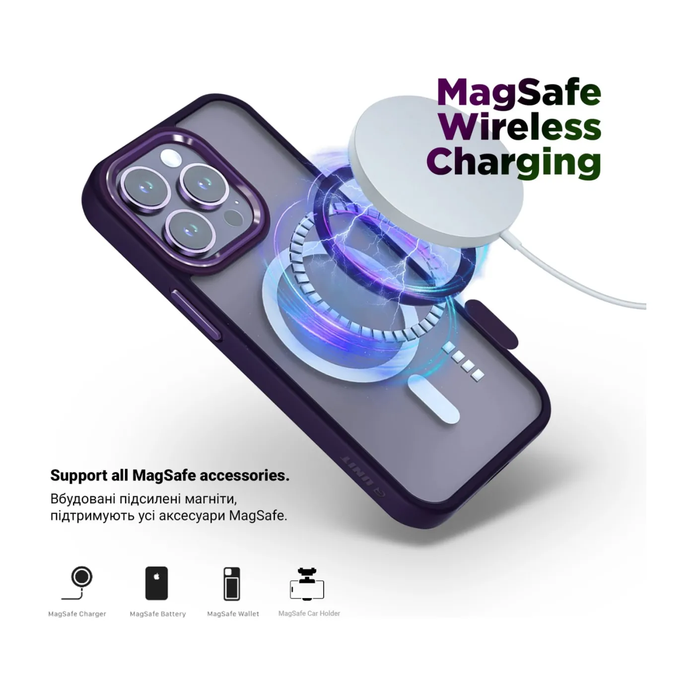 Чохол ArmorStandart Unit MagSafe iPhone 13 Purple — фото 3