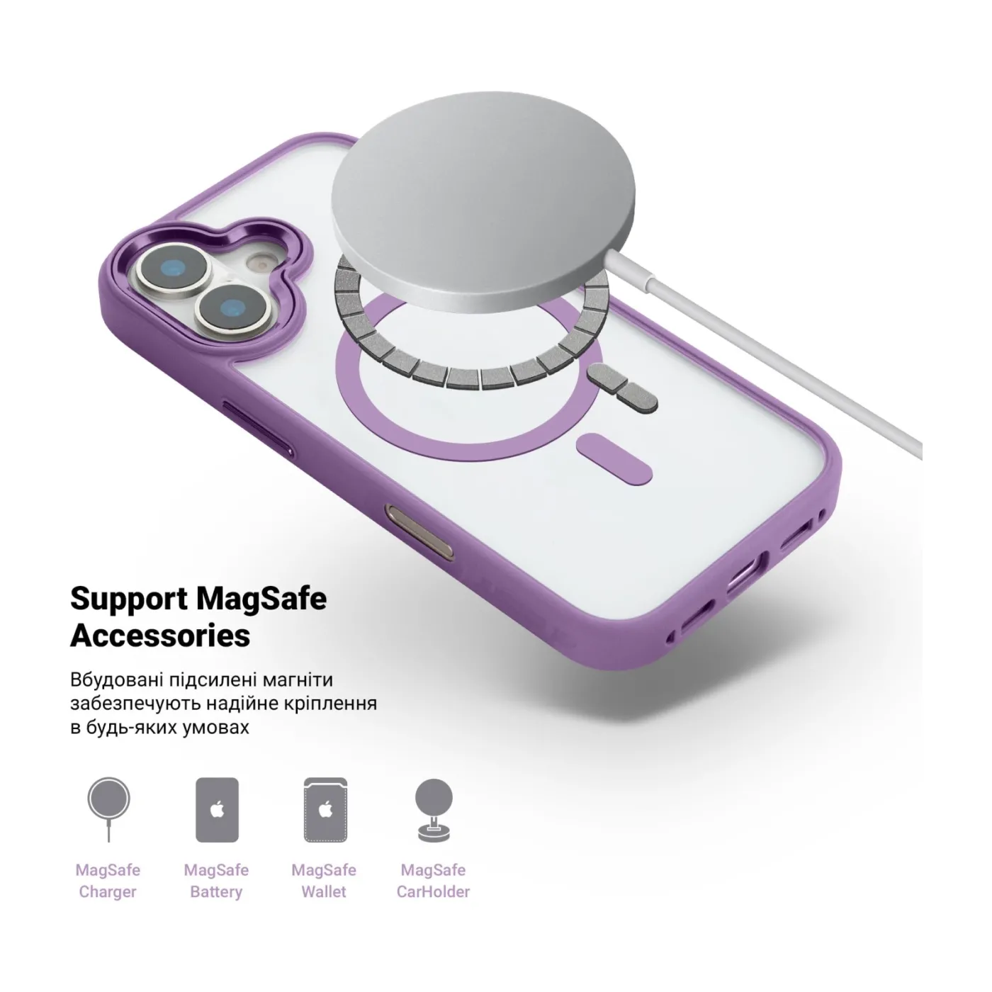 Чохол ArmorStandart Unit MagSafe iPhone 16 Violet — фото 4