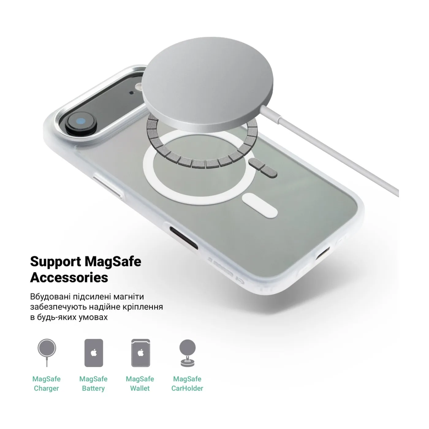 Чохол ArmorStandart Unit MagSafe iPhone 17 Air Matte Clear — фото 4