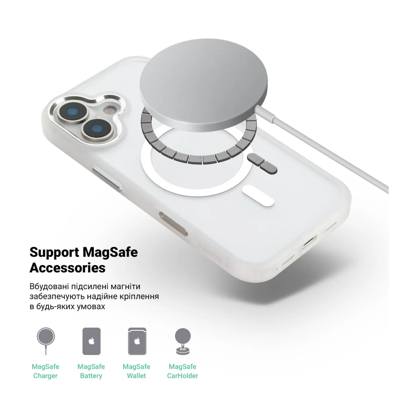 Чохол ArmorStandart Unit MagSafe iPhone 17 Matte Clear — фото 4