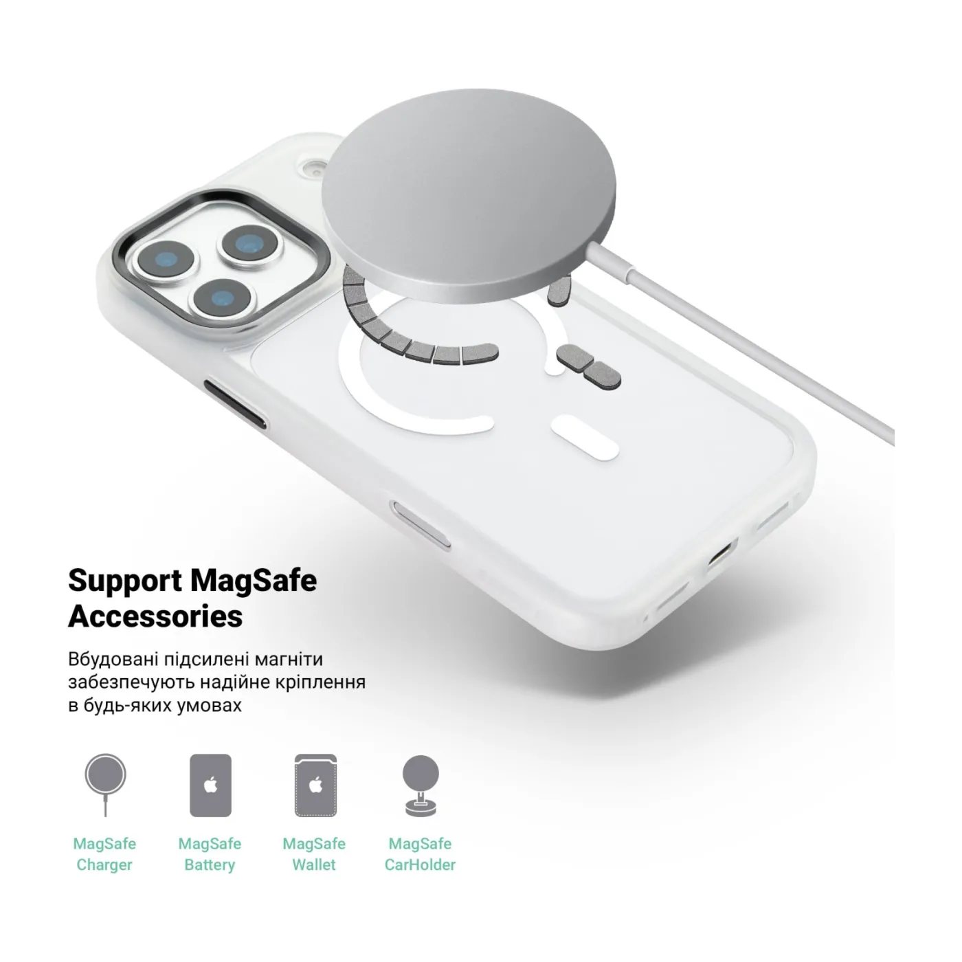 Чохол ArmorStandart Unit MagSafe iPhone 17 Pro Max Matte Clear — фото 4