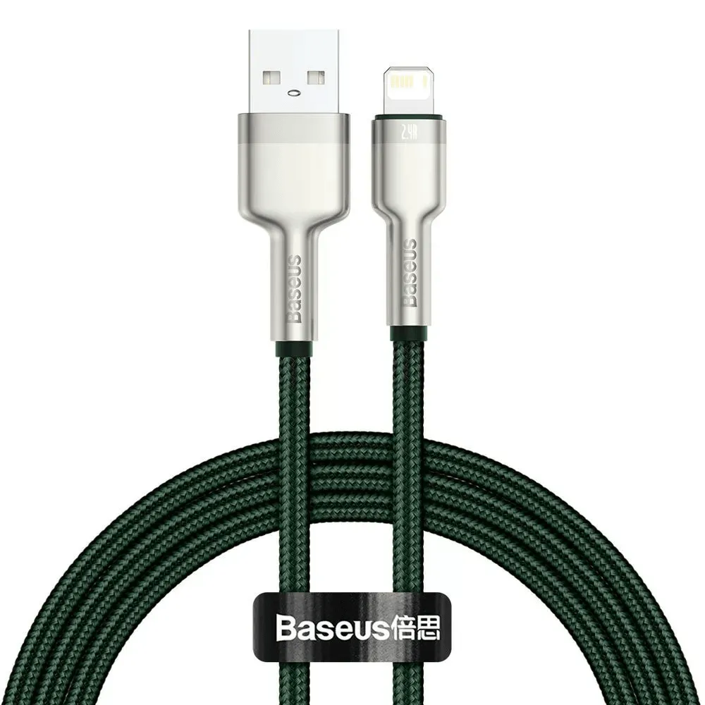 Кабель Baseus Cafule Metal USB-A  to Lightning PD 20W 1m Green