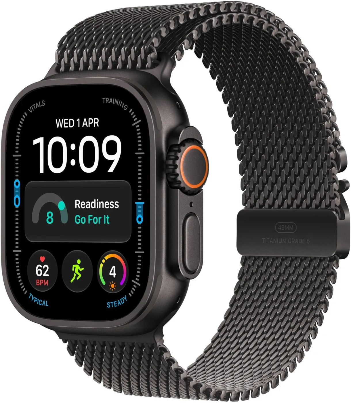 Годинник Apple Watch Ultra 4 49 мм Black Titanium, Black Titanium Milanese Loop M, GPS + Cellular