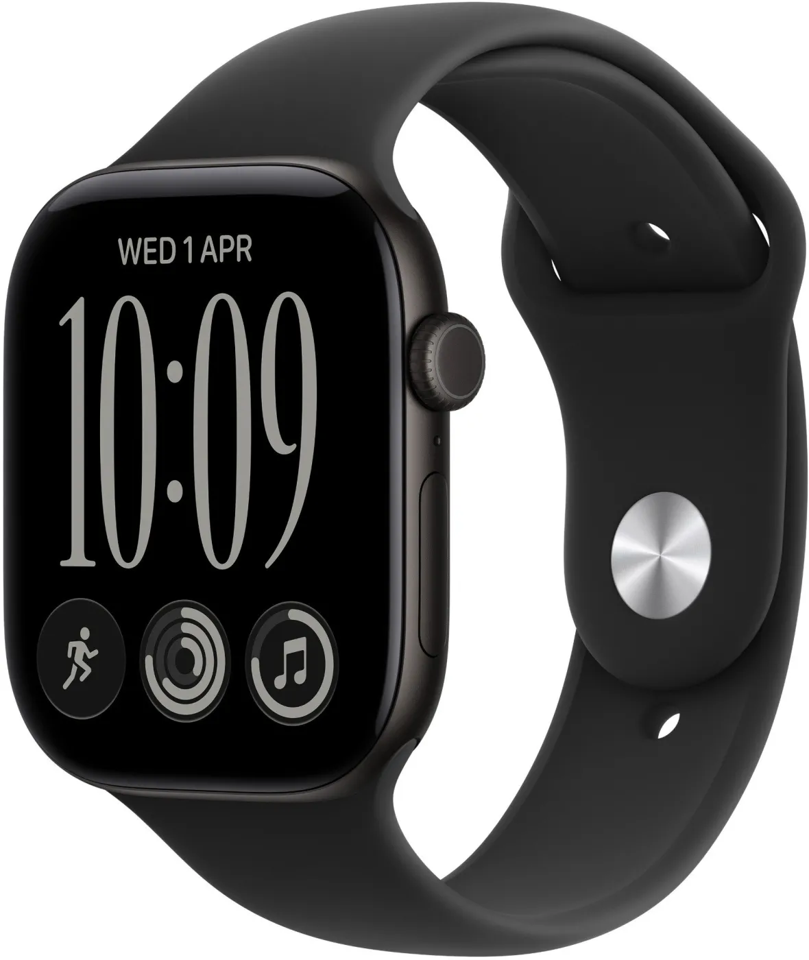 Годинник Apple Watch Series 12 46 мм Black Aluminium, Black Sport Band M/L, GPS