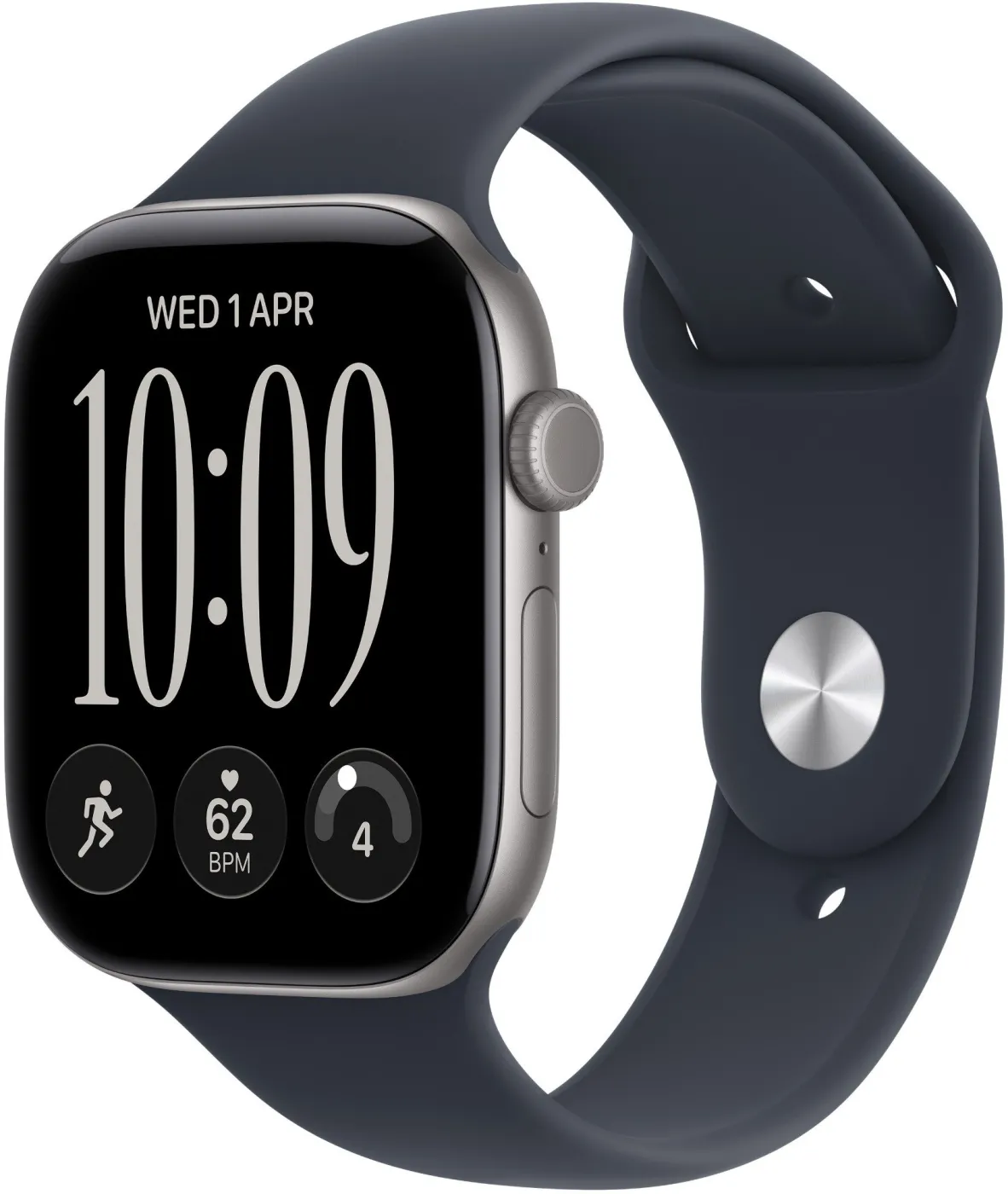 Годинник Apple Watch Series 12 46 мм Space Grey Aluminium, Navy Blue Sport Band M/L, GPS