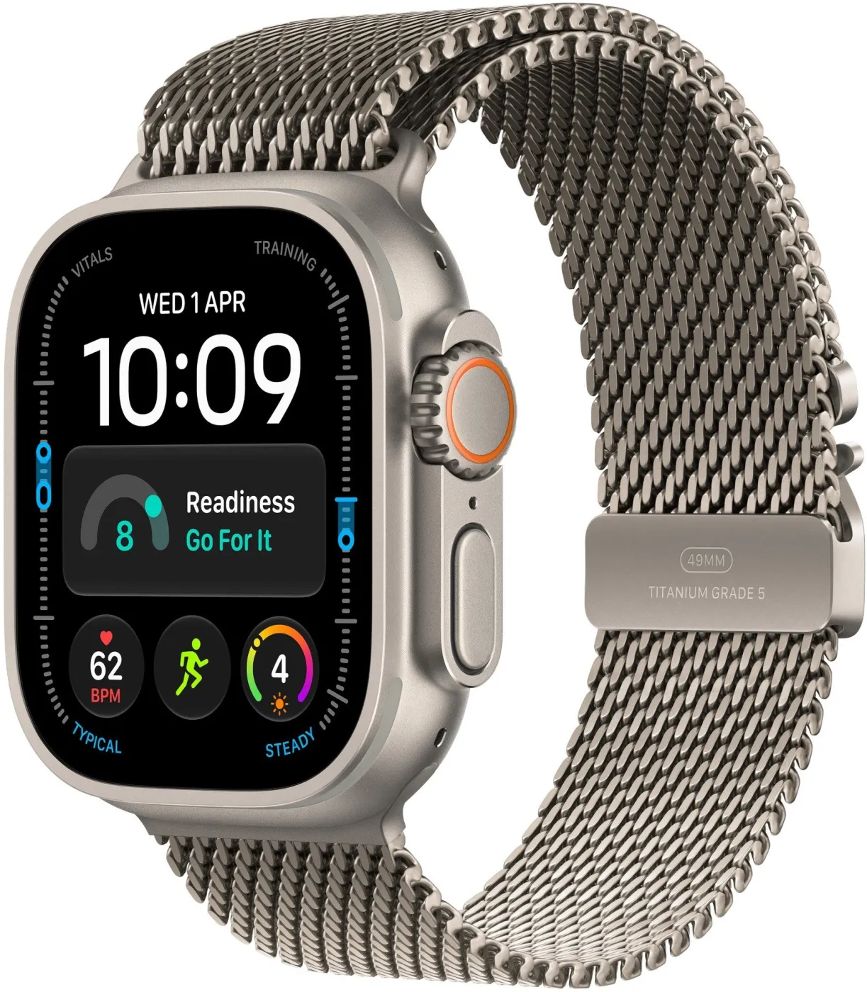 Годинник Apple Watch Ultra 4 49 мм Natural Titanium, Natural Titanium Milanese Loop S, GPS + Cellular