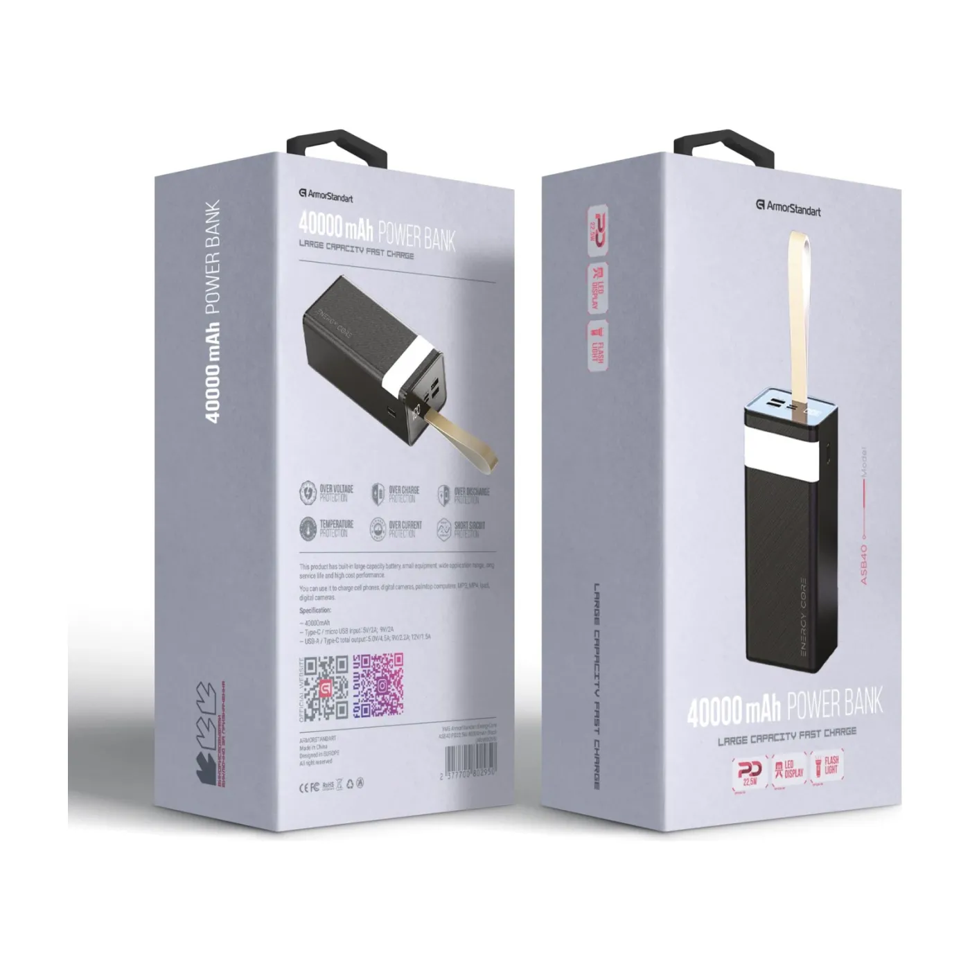 Повербанк ArmorStandart EnergyCore  ASB40 PD22.5W 40000mAh Black — фото 3