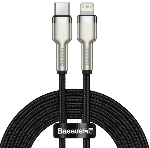 Кабель Baseus Cafule Metal Type-C to Lightning PD 20W 2m Black