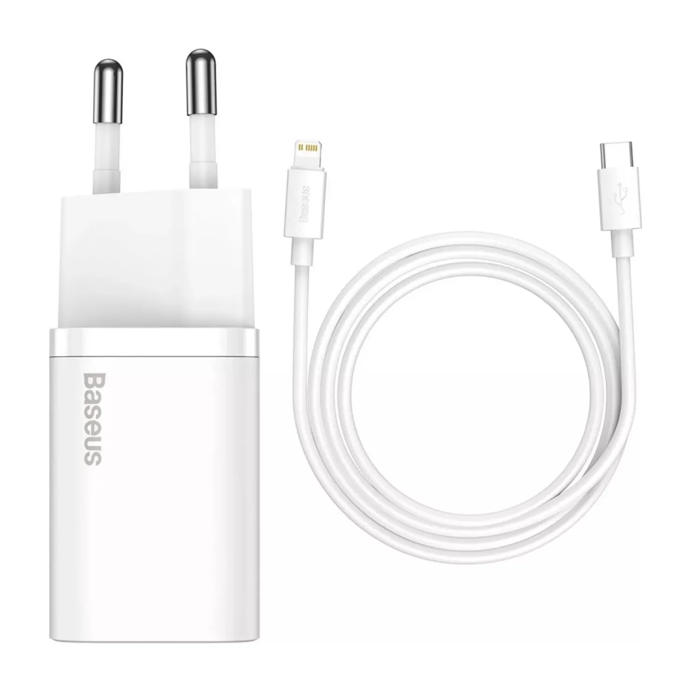 Зарядний пристрій Baseus Super Silicone PD Charger 20W (1Type-C) + Type-C to Lightning Blue