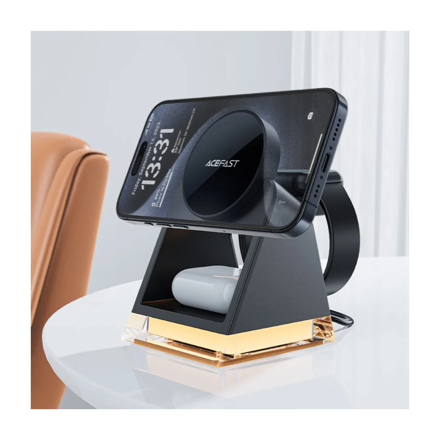 Зарядний пристрій Wireless QI 3in1 15W E17 Acefast — фото 2