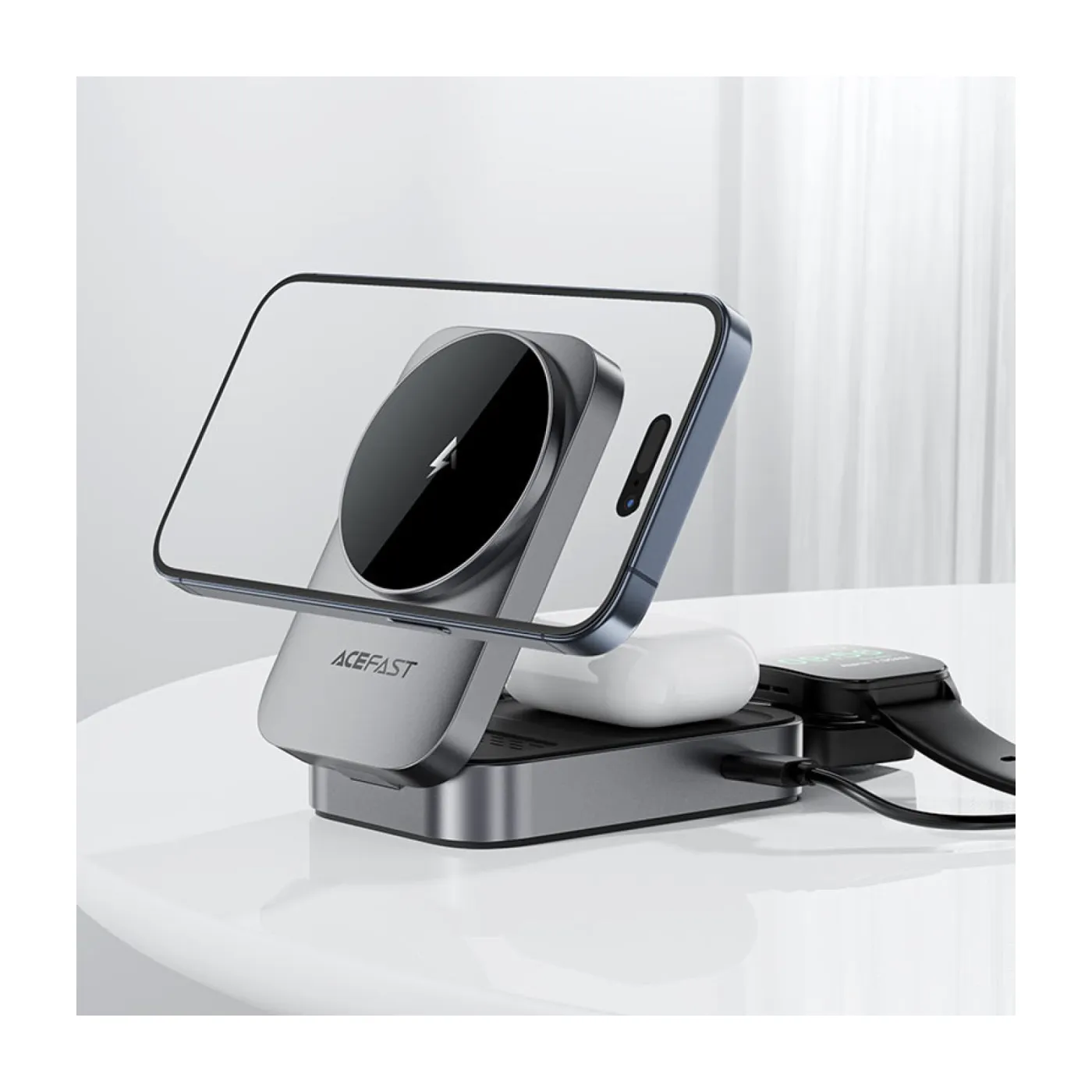 Зарядний пристрій Wireless QI 3in1 22.5W E22 Acefast — фото 4