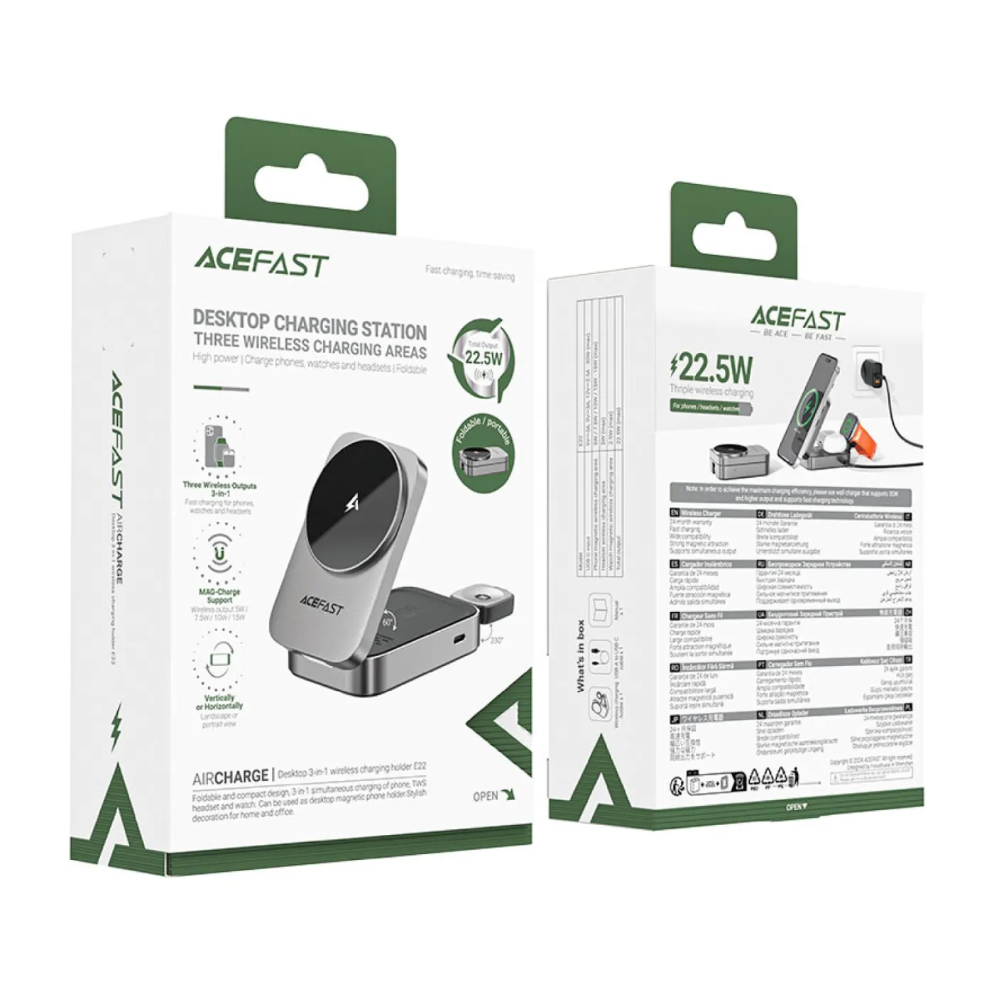 Зарядний пристрій Wireless QI 3in1 22.5W E22 Acefast — фото 6